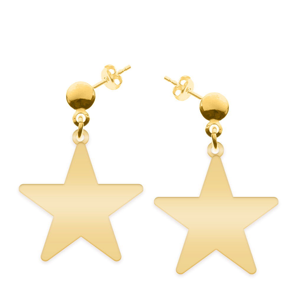 Little Star - Cercei personalizati steluta cu tija din argint 925 placat cu aur galben 24K